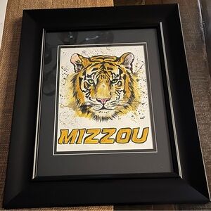 Framed Mizzou Tiger Art